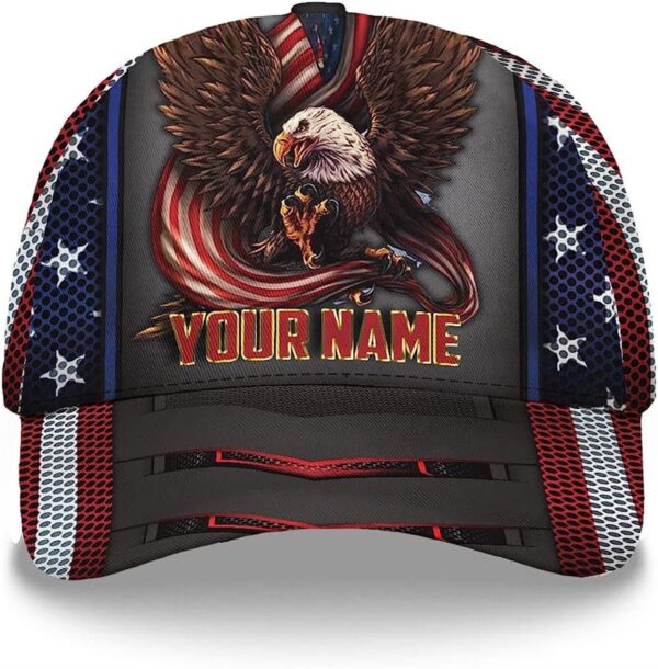 Eagle Ameriacan Custom Name Baseball Cap, Christian, Jesus Hat Trucker Classic Hats Gift