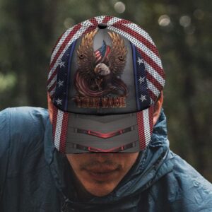 Eagle Ameriacan Custom Name Baseball Cap, Christian, Jesus Hat Trucker Classic Hats Gift 3