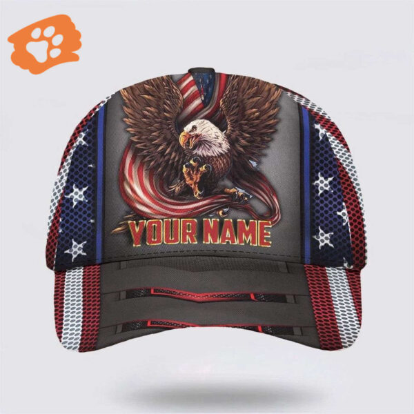 Eagle Ameriacan Custom Name Baseball Cap, Christian, Jesus Hat Trucker Classic Hats Gift