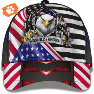 Eagle God Bless America Baseball Caps, Christian Baseball Cap, Jesus Hat Trucker Classic Hats Gift