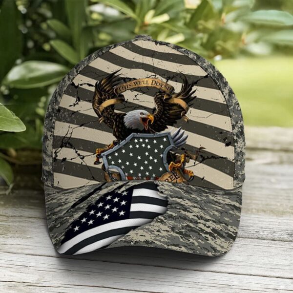 Eagle Veteran US Flag Camo Pattern Baseball Cap, Christian, Jesus Hat Trucker Classic Hats Gift