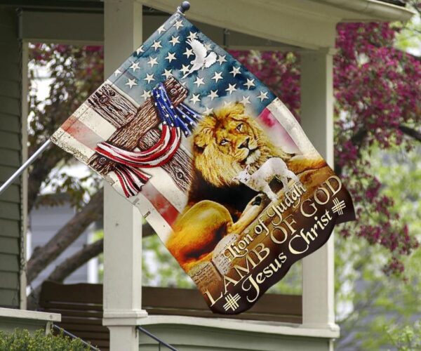 Easter Flag Lion Of Judah Lamb Of God Jesus American Patriotic Easter Gift For Adults