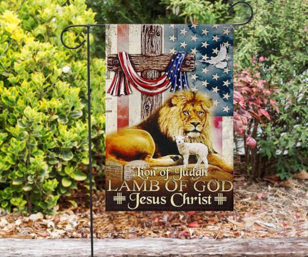 Easter Flag Lion Of Judah Lamb Of God Jesus American Patriotic Easter Gift For Adults