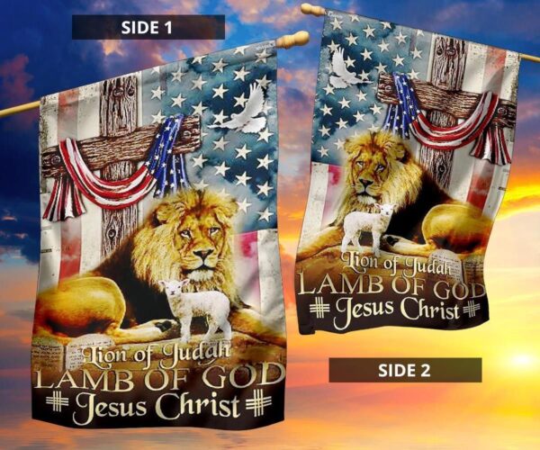 Easter Flag Lion Of Judah Lamb Of God Jesus American Patriotic Easter Gift For Adults