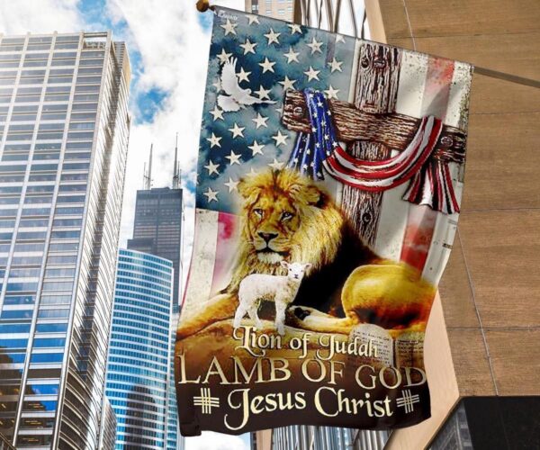 Easter Flag Lion Of Judah Lamb Of God Jesus American Patriotic Easter Gift For Adults