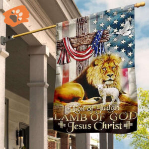 Easter Flag Lion Of Judah Lamb Of God Jesus American Patriotic Easter Gift For Adults