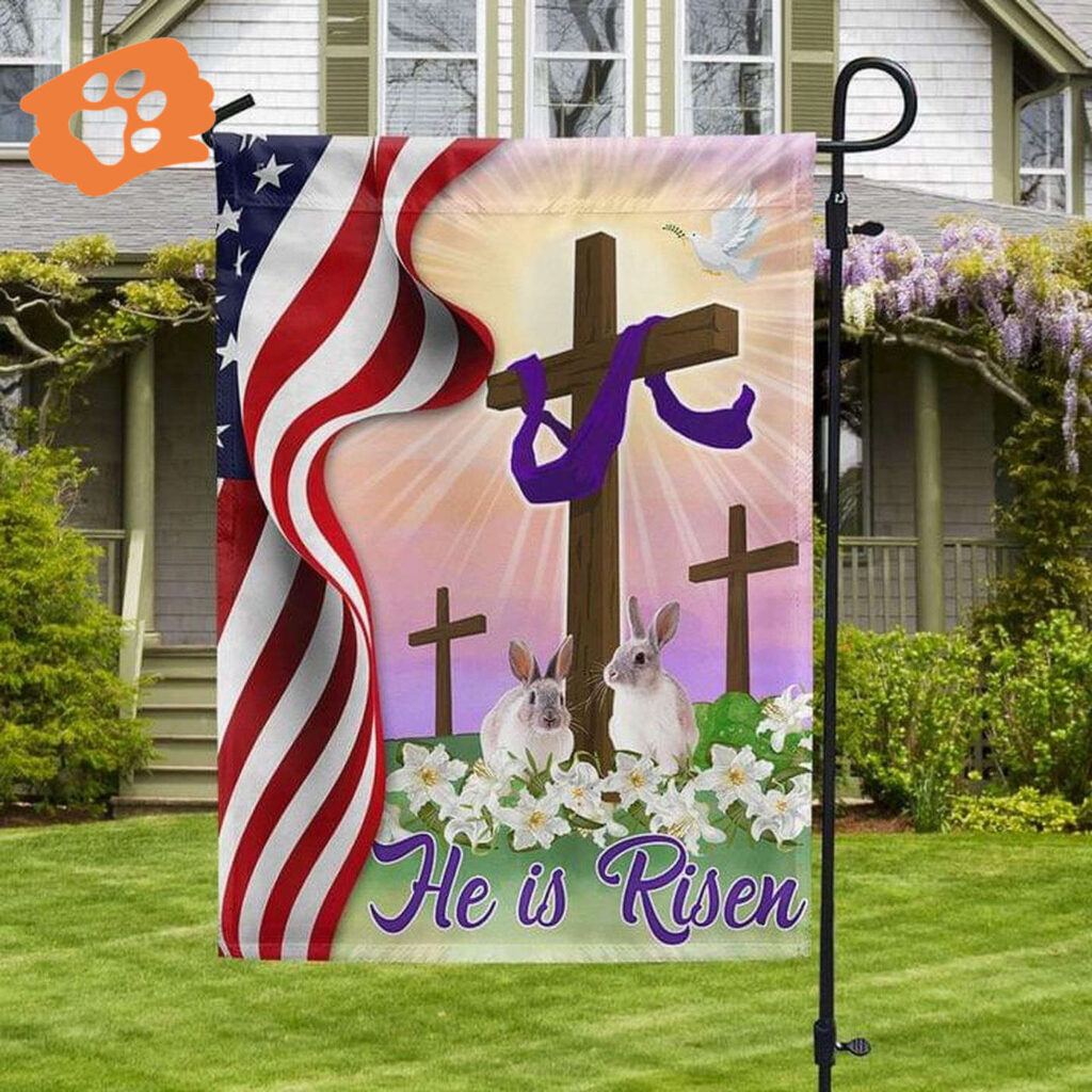 Easter Jesus Cross He Is Risen Flag And American Flag Christian Easter Decorations Easter Jesus Cross He Is Risen Flag And American Flag Christian Easter Decorations