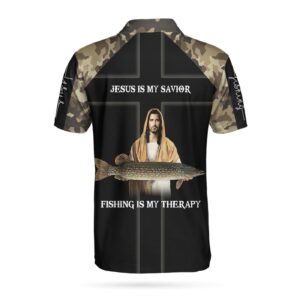 Even Jesus Had A Fishing Story Camouflage Polo Shirt, Camo Fishing Shirt For Men 1