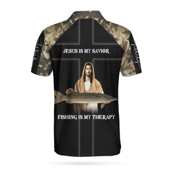 Even Jesus Had A Fishing Story Camouflage Polo Shirt, Camo Fishing Shirt For Men