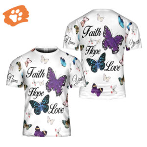 Faith Hope Love 3D T-Shirt: Perfect Christian Gift featuring Jesus