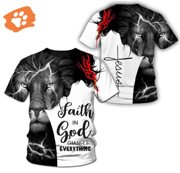 Faith in God 3D T-Shirt: Jesus All-Over Print Gift for Christians