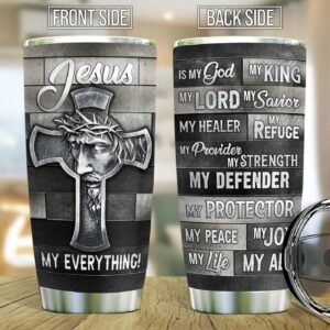 Faith Jesus Is Metal Style Stainless Steel Tumbler - Jesus Lover Men Women