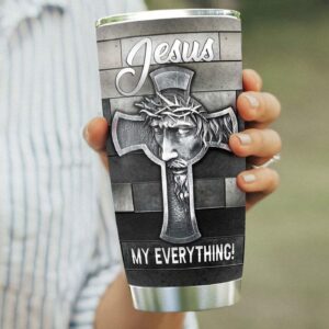 Faith Jesus Is Metal Style Stainless Steel Tumbler - Jesus Lover Men Women 3