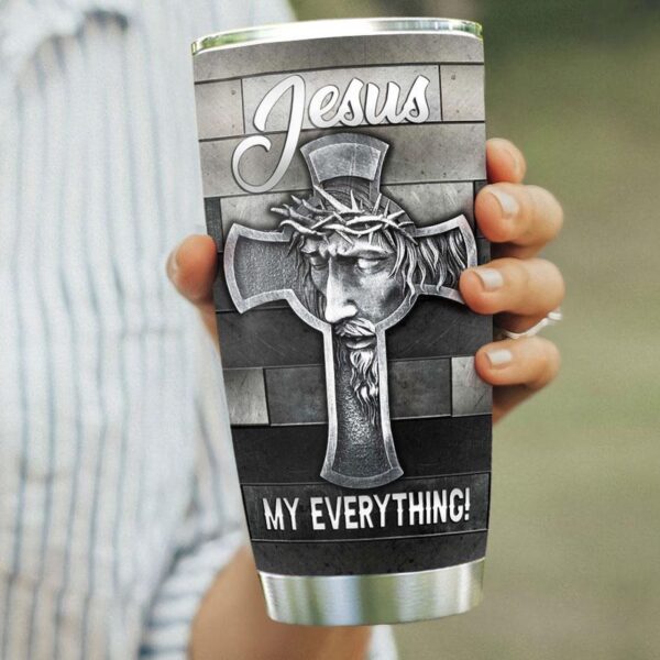 Faith Jesus Is Metal Style Stainless Steel Tumbler – Jesus Lover Men Women