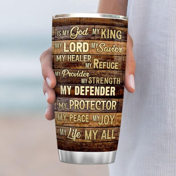 Faith Jesus Is Wooden Style Stainless Steel Tumbler – Jesus Lover Men Women