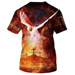 Faith Over Fear White Dove Cross 3D T-Shirt - Gift for Christian Jesus Shirt 1
