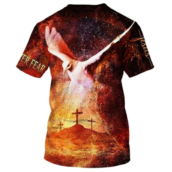 Faith Over Fear White Dove Cross 3D T-Shirt – Gift for Christian Jesus Shirt