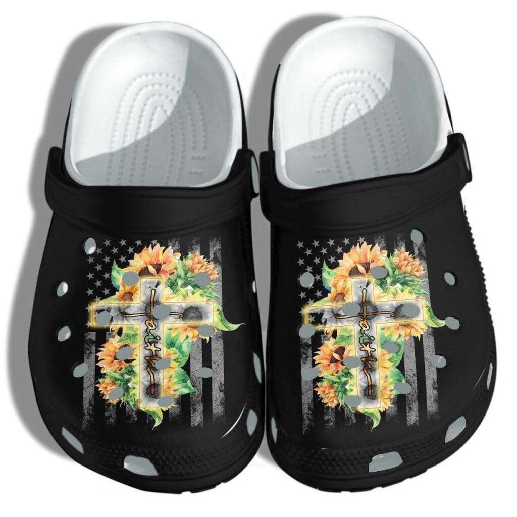 Faith Sunflower Hippie Jesus God Crocs – Stylish Crocband Clog Shoes Faith Sunflower Hippie Jesus God Crocs – Stylish Crocband Clog Shoes