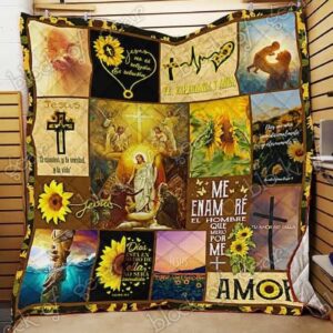 Faith Hope Love Jesus Quilt - Handcrafted Religious Blanket 1