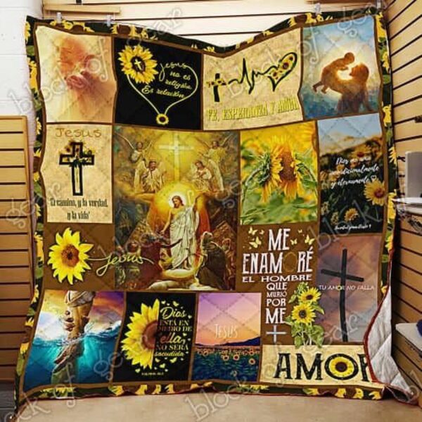 Faith Hope Love Jesus Quilt – Handcrafted Religious Blanket