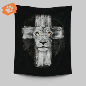 Fear Not: Jesus Lion of Judah Tapestry Wall Art - Revelation 5:5 - Religious Tapestries