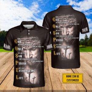 Everlasting Life Jesus Polo Shirt for Men and Women - Gift for Jesus Lovers Jesus and Cross Design S-5XL