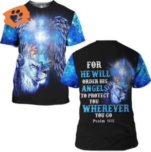 Christian Lion Cross 3D T-Shirt: Gift For Jesus Fans