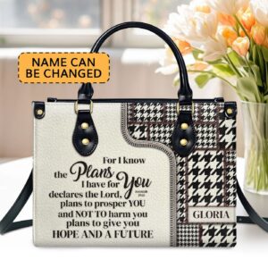 Jeremiah 29:11 Personalized Leather Handbag Custom Handle HIHN274A