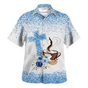 Fueled By Jesus And Coffee Men s Christian Hawaiian Shirt - Perfect Gift For Jesus Lover