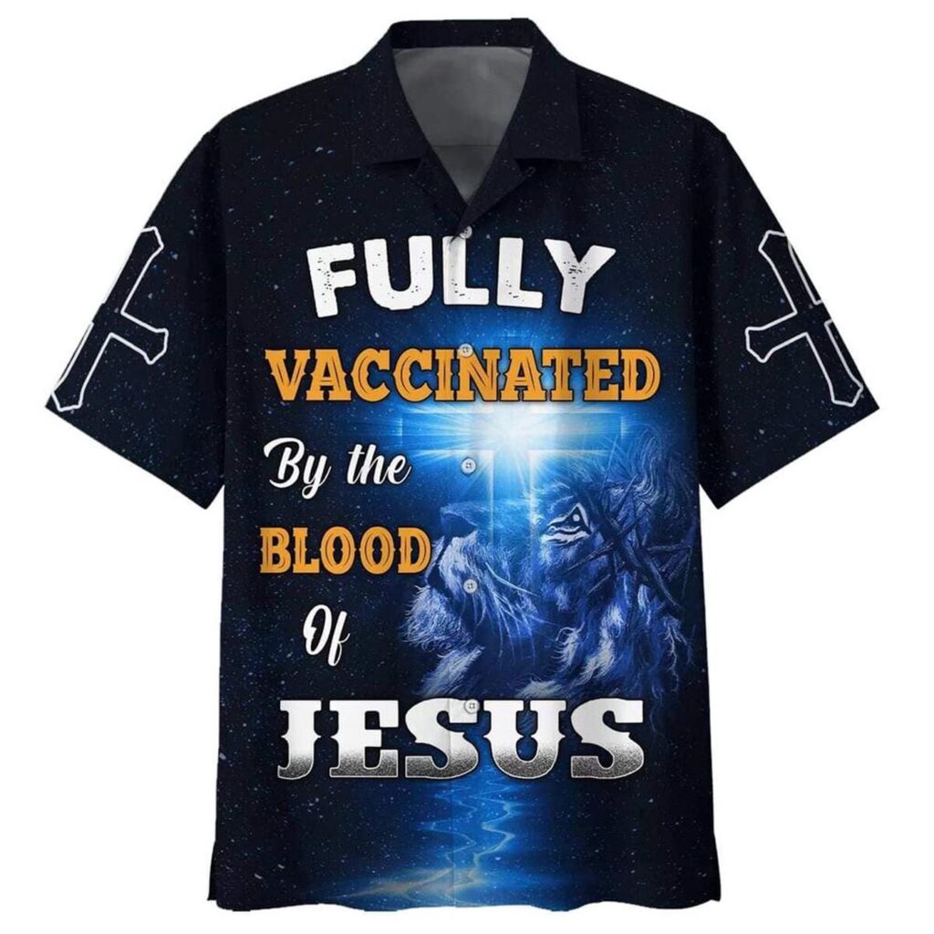 Men s Fully Vaccinated By The Blood Of Jesus Christian Hawaiian Shirt – Perfect Gift for Christian Men Men s Fully Vaccinated By The Blood Of Jesus Christian Hawaiian Shirt – Perfect Gift for Christian Men