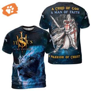 Galaxy Knight Templar Jesus Is My Savior A Man Of Faith Men's T-Shirt S-5XL