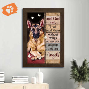 German Shepherd and Butterfly  Poster Home Decor Gift Home Decor Gift - Jesus Portrait Poster for Christian Wall Art