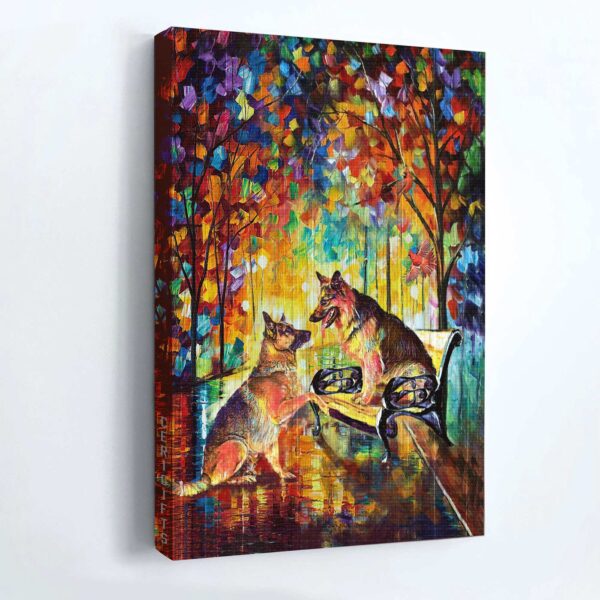 German Shepherd and Jesus Portrait Poster – Vibrant Dog Art for Home Decor – Perfect Gift for Dog Lover