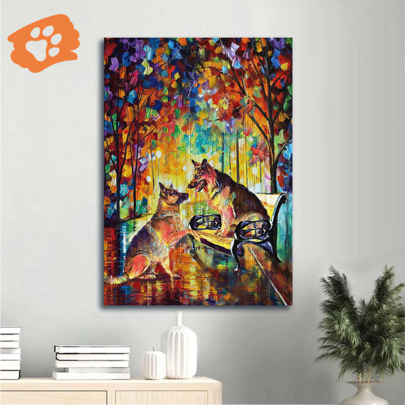 German Shepherd and Jesus Portrait Poster – Vibrant Dog Art for Home Decor – Perfect Gift for Dog Lover German Shepherd and Jesus Portrait Poster – Vibrant Dog Art for Home Decor – Perfect Gift for Dog Lover