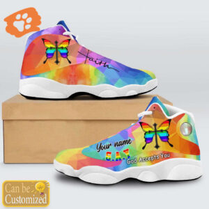 God Accept You LGBT Jesus custom name Air Jordan 13 Shoes Gift for Men Women