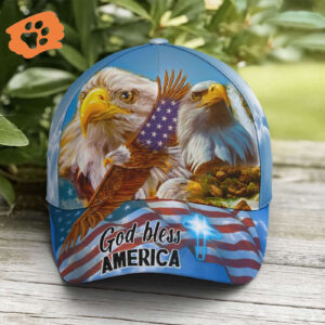 God Bless America Bald Eagle Baseball Cap, Christian, Jesus Hat Trucker Classic Hats Gift