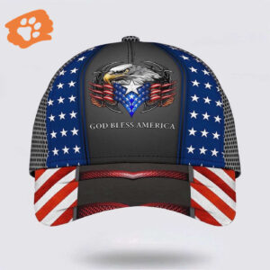 God Bless America Bald Eagle Baseball Caps, Christian Baseball Cap, Jesus Hat Trucker Classic Hats Gift