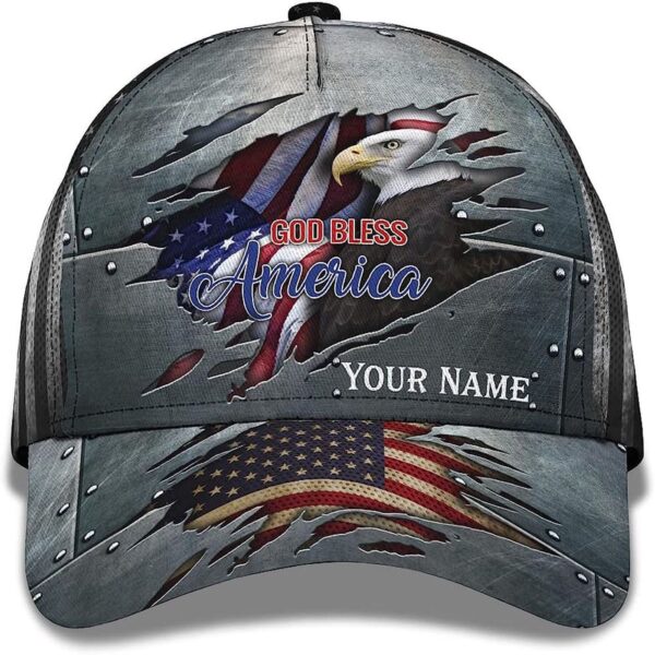 God Bless America Bald Eagle Patriotic Baseball Cap, Christian, Jesus Hat Trucker Classic Hats Gift