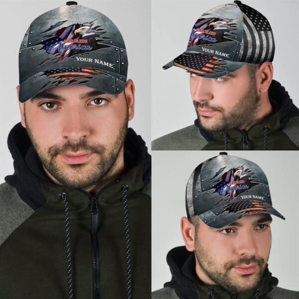 God Bless America Bald Eagle Patriotic Baseball Cap, Christian, Jesus Hat Trucker Classic Hats Gift