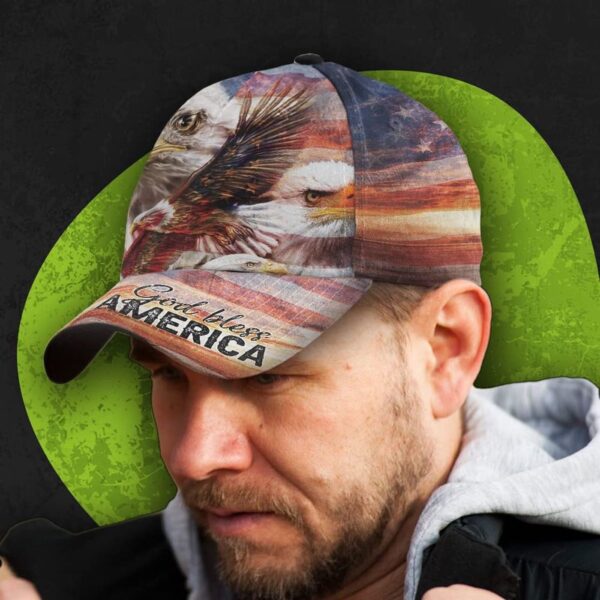 God Bless America Eagle Baseball Cap, Christian, Jesus Hat Trucker Classic Hats Gift