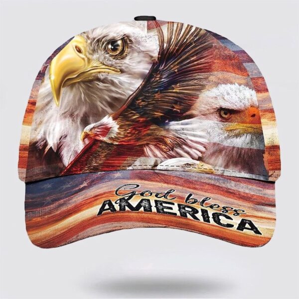 God Bless America Eagle Baseball Cap, Christian, Jesus Hat Trucker Classic Hats Gift