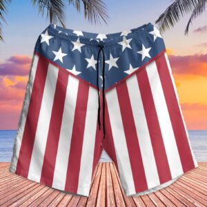 Patriotic God Bless America Hawaiian Aloha Shirt Set for Men Independence Day Gift 3