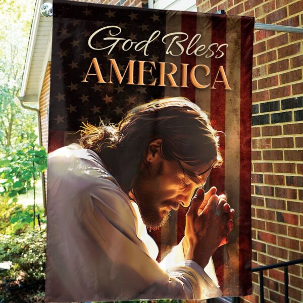 God Bless America 4th of July Garden Flag – Christian Independence Day Home Decor