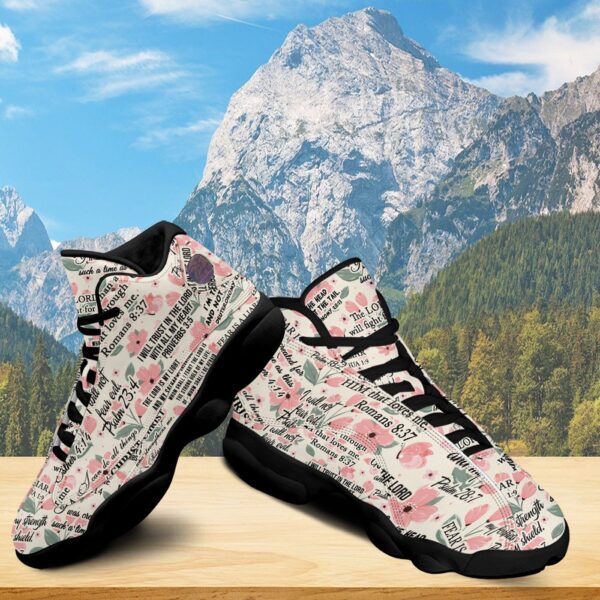 God Is My Strength Basketball Shoes, The Lord Is My Light Basketball Shoes, Jesus Christian Floral Shoes Unisex