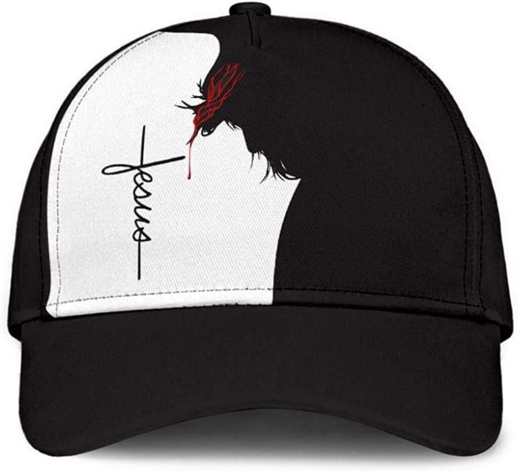 God Jesus Black and White Blood Style 3D Printed Unisex Hat Classic Caps Baseball Caps, Curved Snapback God Jesus Black and White Blood Style 3D Printed Unisex Hat Classic Caps Baseball Caps, Curved Snapback