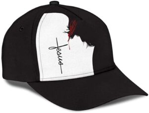 God Jesus Black and White Blood Style 3D Printed Unisex Hat Classic Caps Baseball Caps, Curved Snapback 1