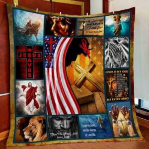 God Jesus Christian Quilt Blanket 1