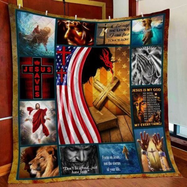 God Jesus Christian Quilt Blanket