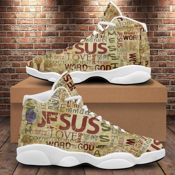 God’s Bible Verses Basketball Shoes, Jesus Christ Religious Retro Shoes, Christian Unisex Basketball Shoes With Thick Soles