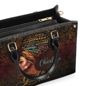 Personalized Zippered Leather Handbag: God Says I Am Gift 1